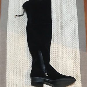 Sam Edelman Patricia thigh high velvet black boots